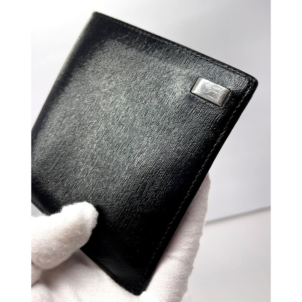 Dunhill Bifold black leather wallet card holder elegant Perfect size - Picture 3 of 11
